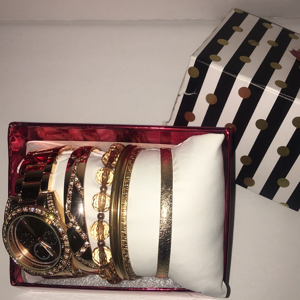 Gold Watch With Bangles - image 1